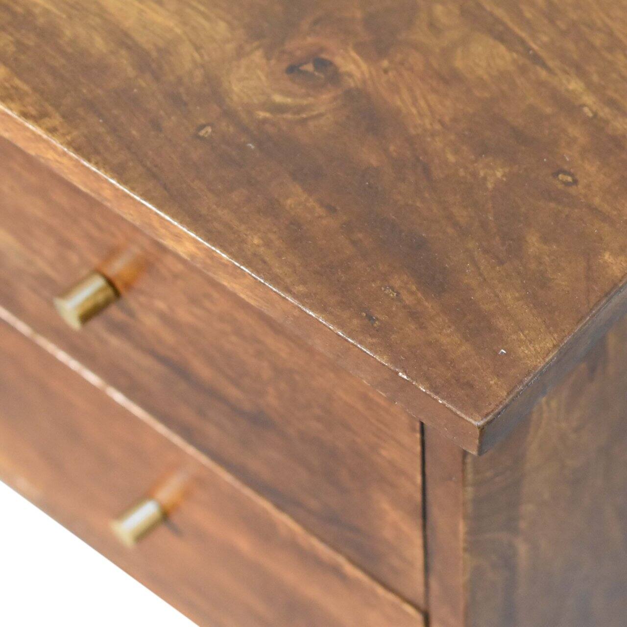 Back. Artisan Furniture - Artisan Furniture Solid Wood Chestnut Nightstand, 2 Drawers, Brown - Chestnut.