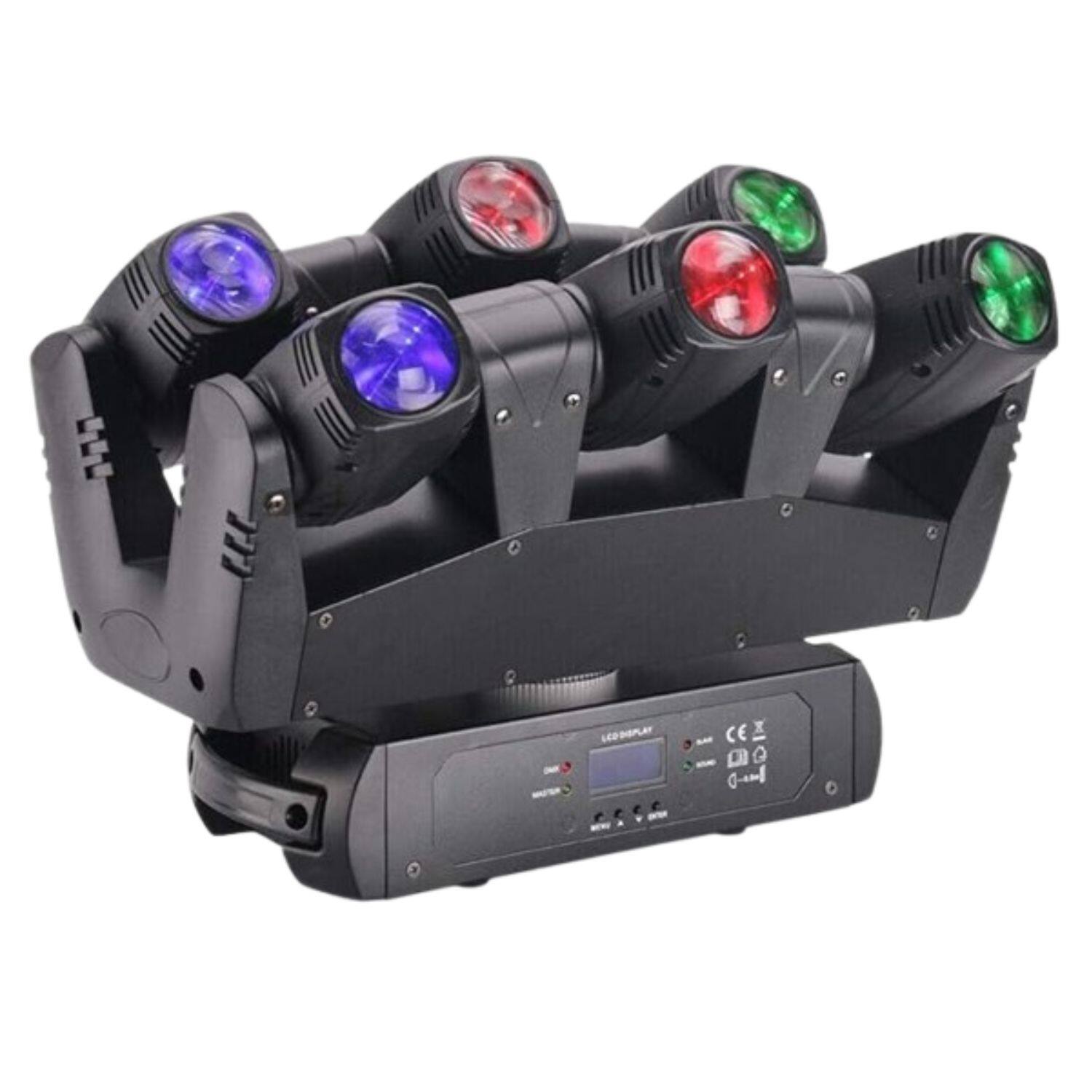 Stock Preferred - 110W 6-Head RGBW LED Moving Head Beam Light - Black