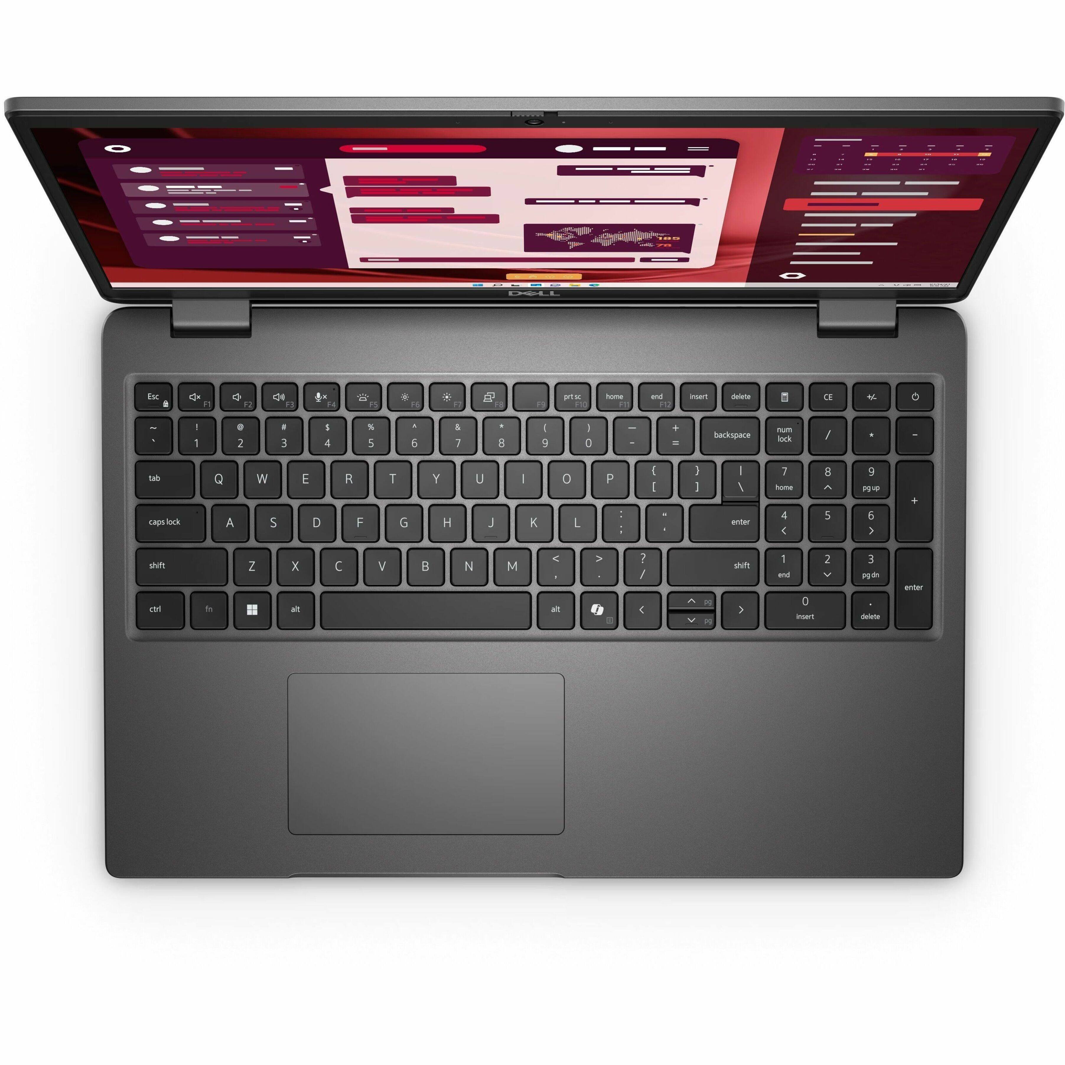 The image features a laptop computer with a keyboard and screen. The keyboard has a backspace key and a number pad. The screen displays a program with a red background. The laptop is open and ready for use.