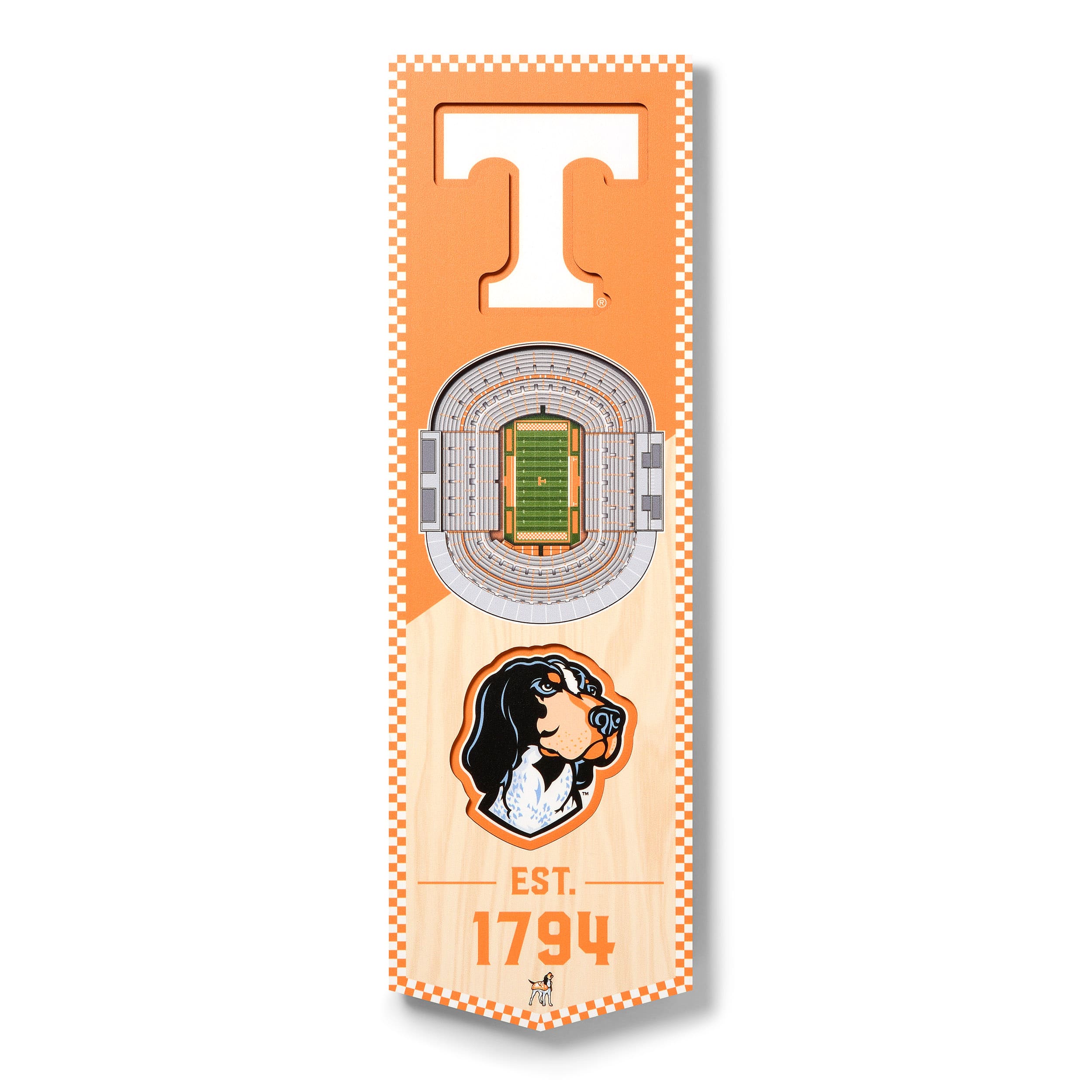 YouTheFan - Tennessee Volunteers 6'' x 19'' 3D StadiumView Banner - Multicolor price history on PriceWatchPro