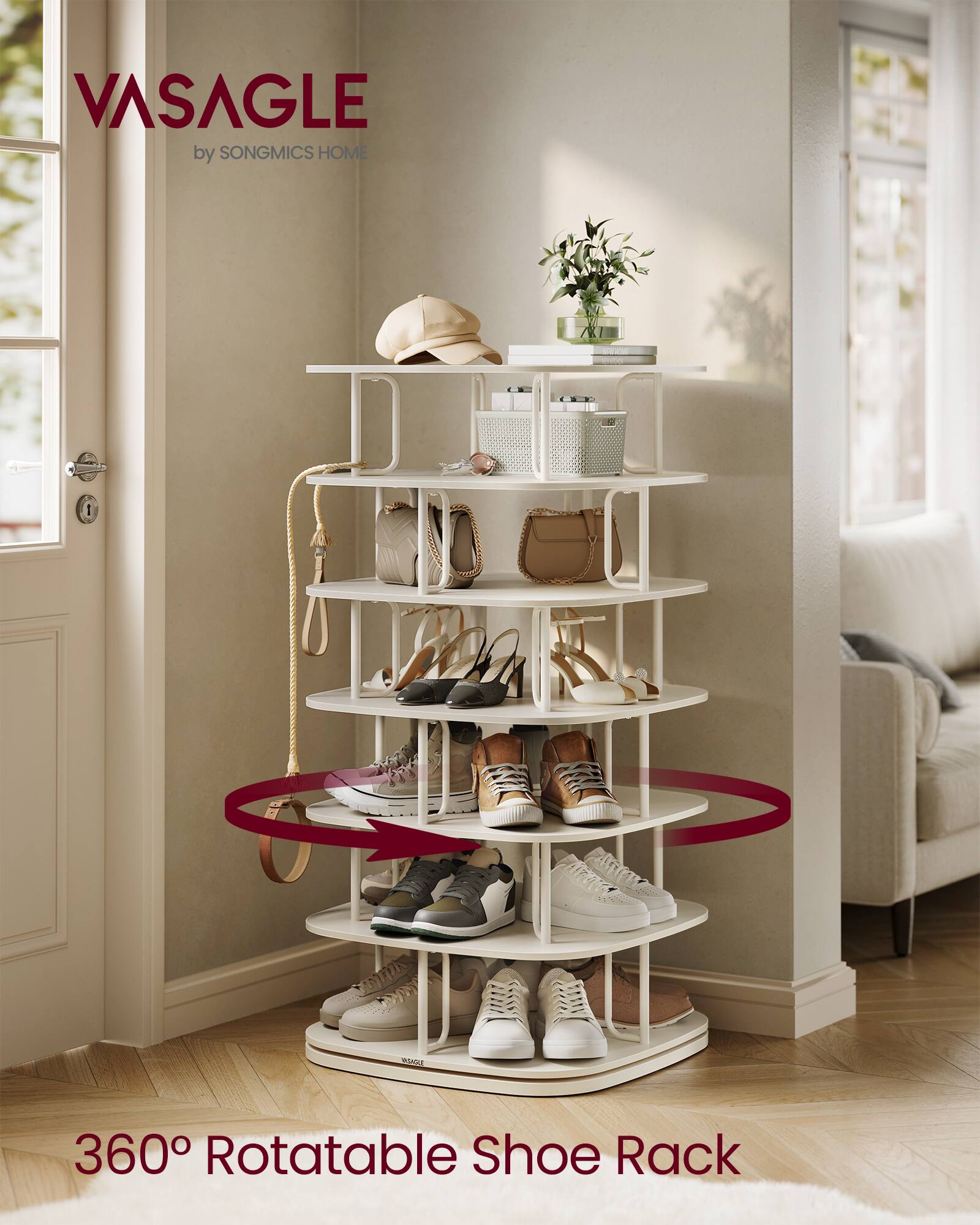 VASAGLE by SONGMICS HOME  
360° Rotatable Shoe Rack