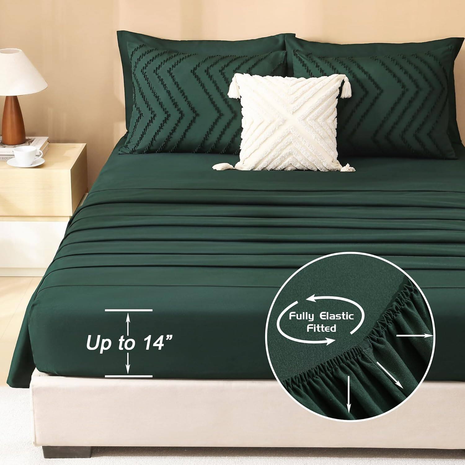 Up to 14" Fully Elastic Fitted