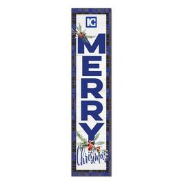 Jardine - Kaskaskia College Blue Devils 12'' x 48'' Outdoor Merry Christmas Leaner - White
