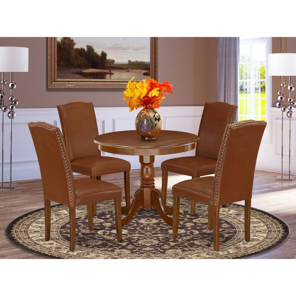 Left. East West Furniture - Dining Room Set Mahogany - Brown.