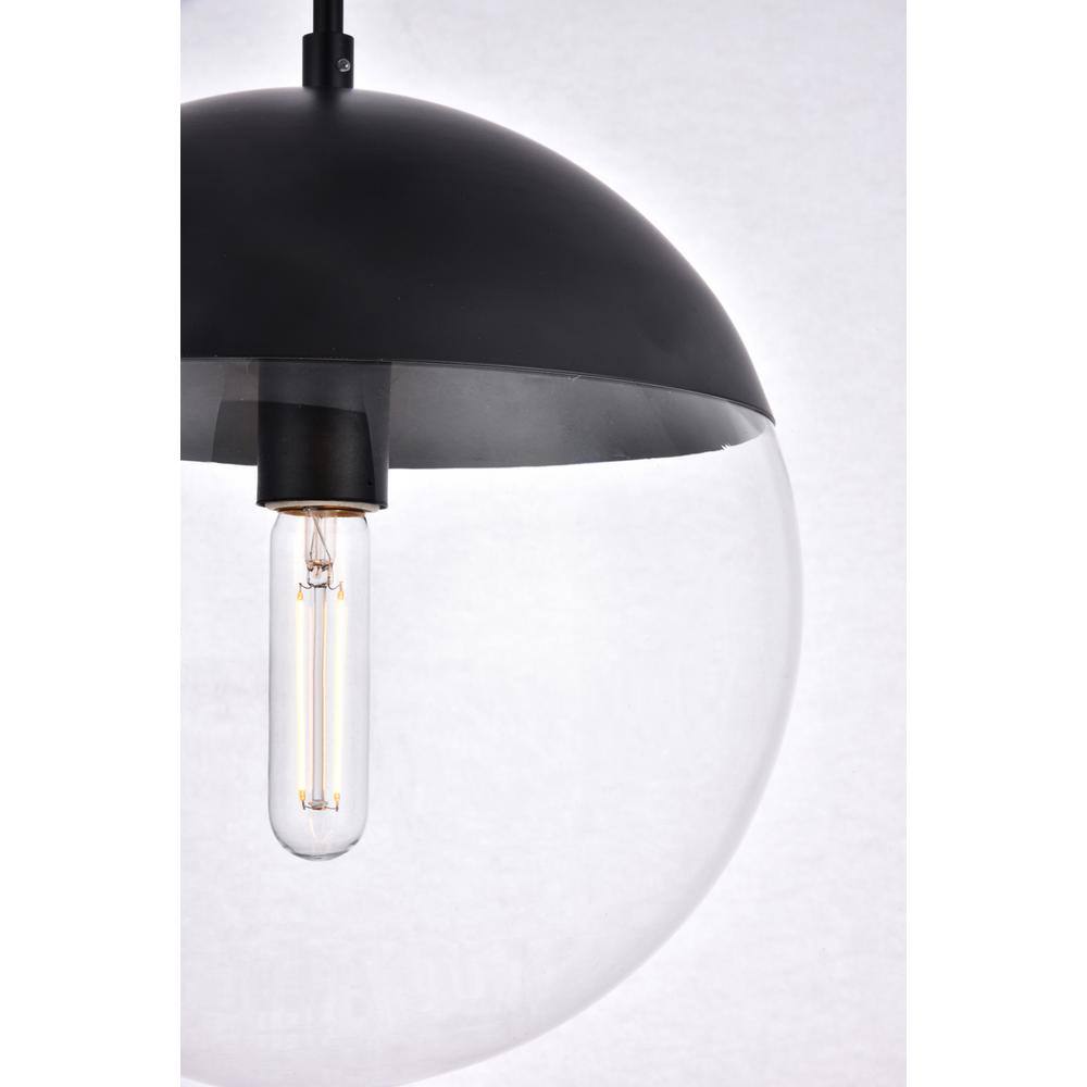 Back. Living District - Eclipse 1 Light Black Pendant With Clear Glass - Black And Clear.