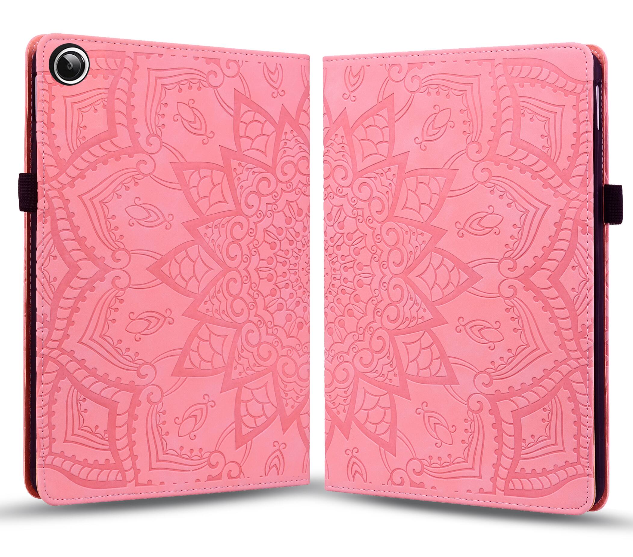 Alt View 1. Dteck - Case for Samsung Galaxy Tab A11 (SM-X133) & Tab A9 (SM-X110) 8.7-inch,Shockproof Embossed PU Leather Folio Wallet Cover - Pink.