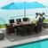 Alt View 1. Costway - 11 PCS Patio Wicker Dining Set with Double-Sided Outdoor Umbrella 8 Stackable Chairs - Turquoise + Mix Brown + Beige.