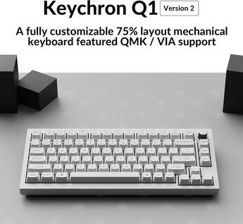 Keychron Q1 75% Custom Wired RGB Mechanical Keyboard with Keychron Q1 75% Custom Wired RGB Mechanical Keyboard with