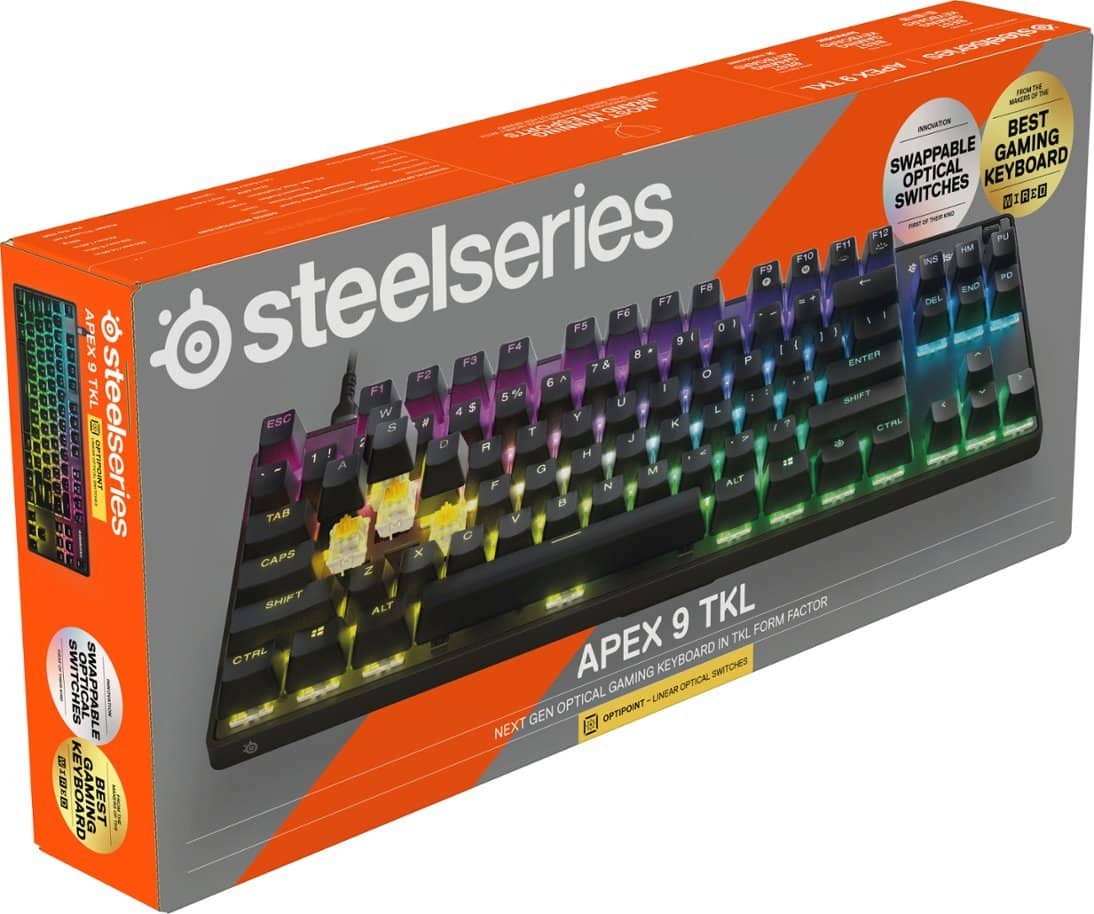 Steelseries Apex 9 TKL Optical Switches Keyboard.
