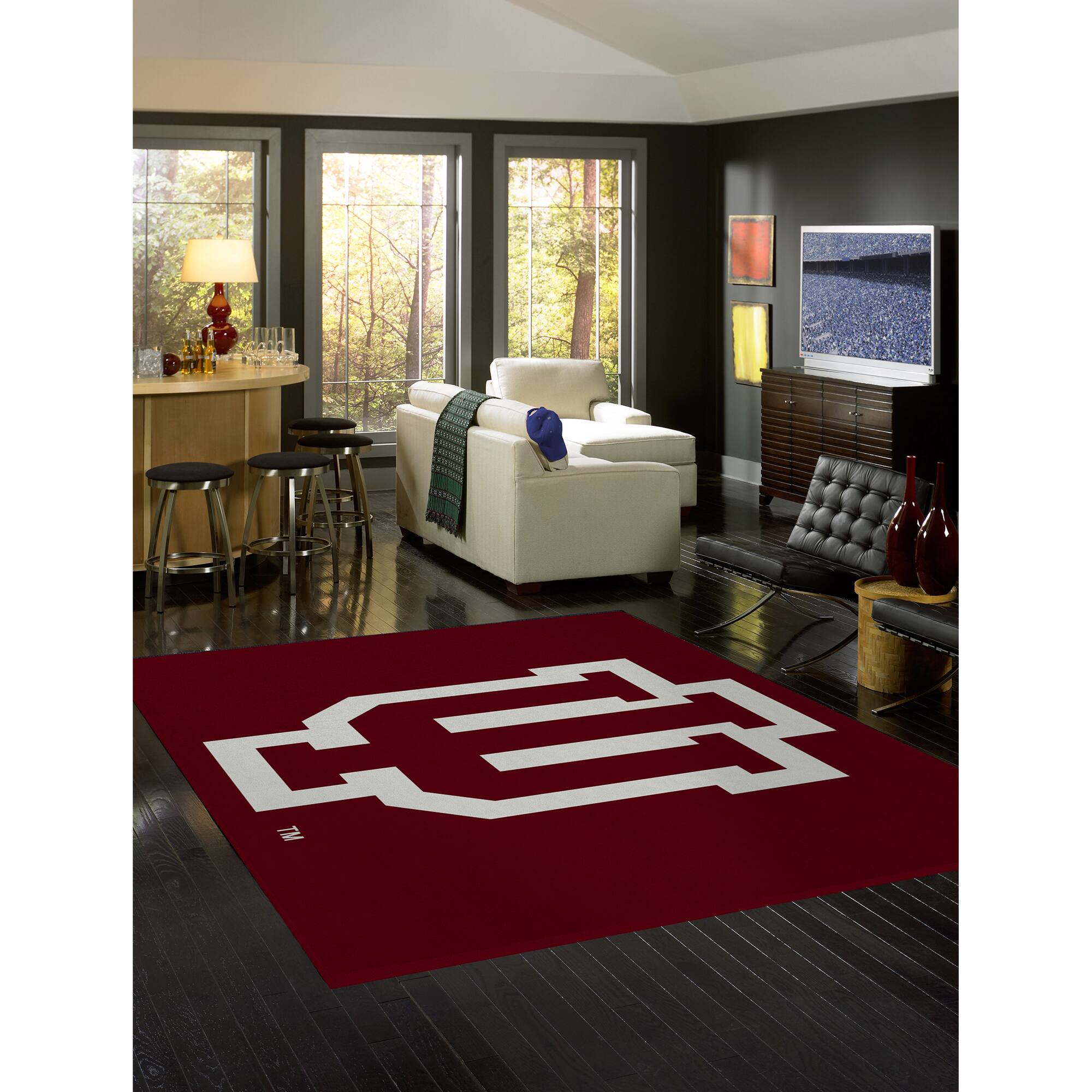 Alt View 1. Imperial - Indiana Hoosiers 7'8'' x 10'9'' Spirit Rug - Black.
