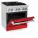 Angle. ZLINE - Professional 4 Cu. Ft. Freestanding Dual Fuel Convection Range - Matte Red.