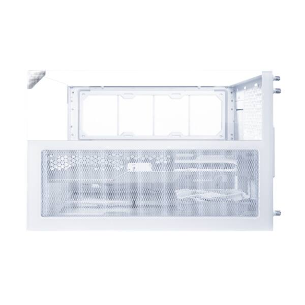 Alt View 2. Lian Li - O11 Vision-M O11VMW Dual-chamber Design Pre-installed 140 mm Fan Micro ATX Case - White.