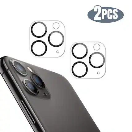 Alt View 1. Qixxronics - 2pack Camera Lens Protector for iPhone 11 Pro Camera Lens Shield Tempered Glass Lens Cover for iPhone 11 Pro - Clear.