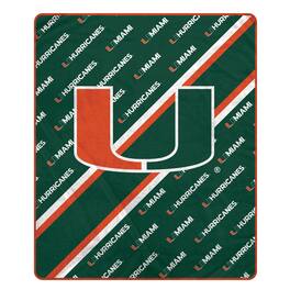 Pegasus - Miami Hurricanes 60" x 70" Diagonal Lined Wordmark Ultra Soft Blanket - Multicolor