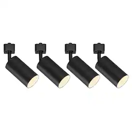 Dazzed Corner - 4 Pack H Type LED Track Light Heads, GU10 Base Adapter Ceiling Spot Light Fixture - Black