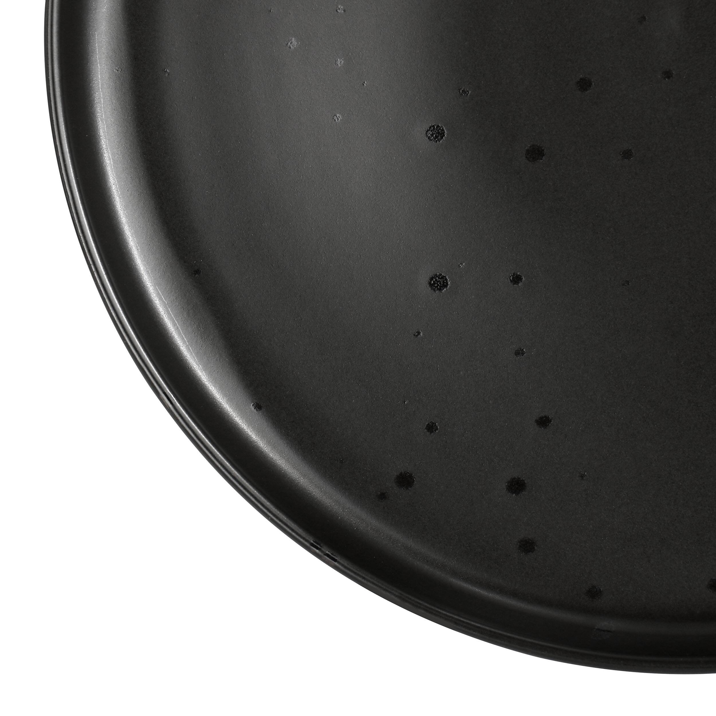 Alt View 3. Gibson - Our Table Landon 4 Piece 8.4 Inch Round Stoneware Salad Plate Set in Pepper - Black.