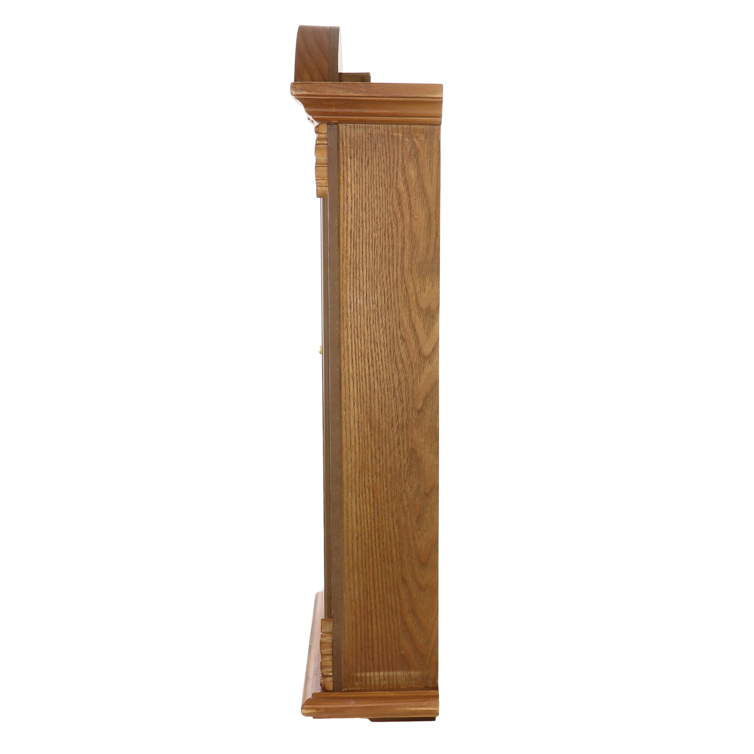 Alt View 2. Bedford Clock Collection - Bedford Clock Collection Honey Oak Chiming Pendulum Wall Clock - Brown.