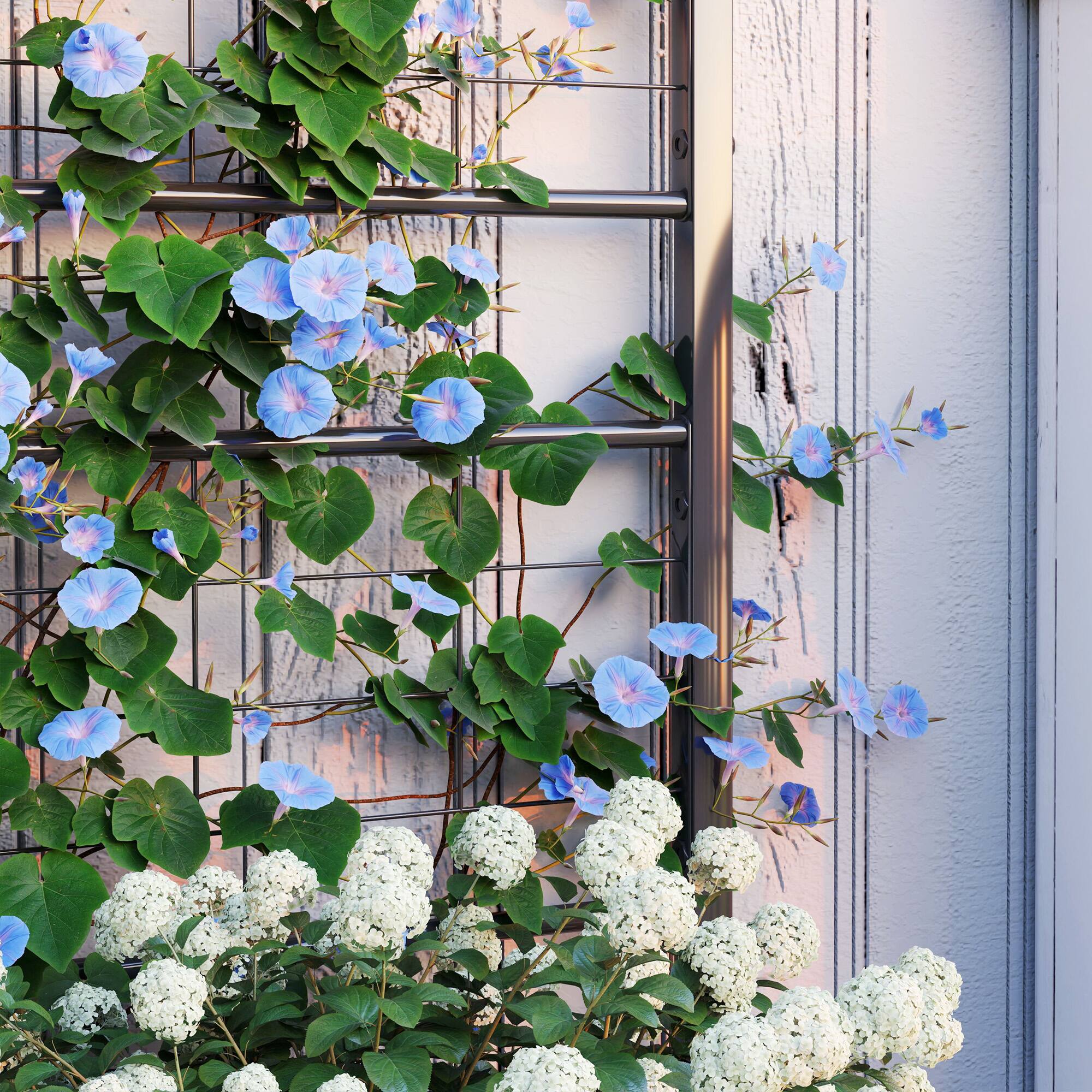 Alt View 7. Outsunny - Galvanized Raised Garden Bed with Trellis, Outdoor Planter Box for Climbing Vines Vegetables, 35.4" x 15.7" x 47.2" - Black.