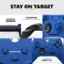 STAY ON TARGET Xbox Wireless and BLUETOOTH TECHNOLOGY TEXTURED GRIP on the triggers, bumpers, and back case   = XBOX HYBRID D-PAD  = X Y A B SHARE BUTTON 3.5mm audio HEADSET JACK