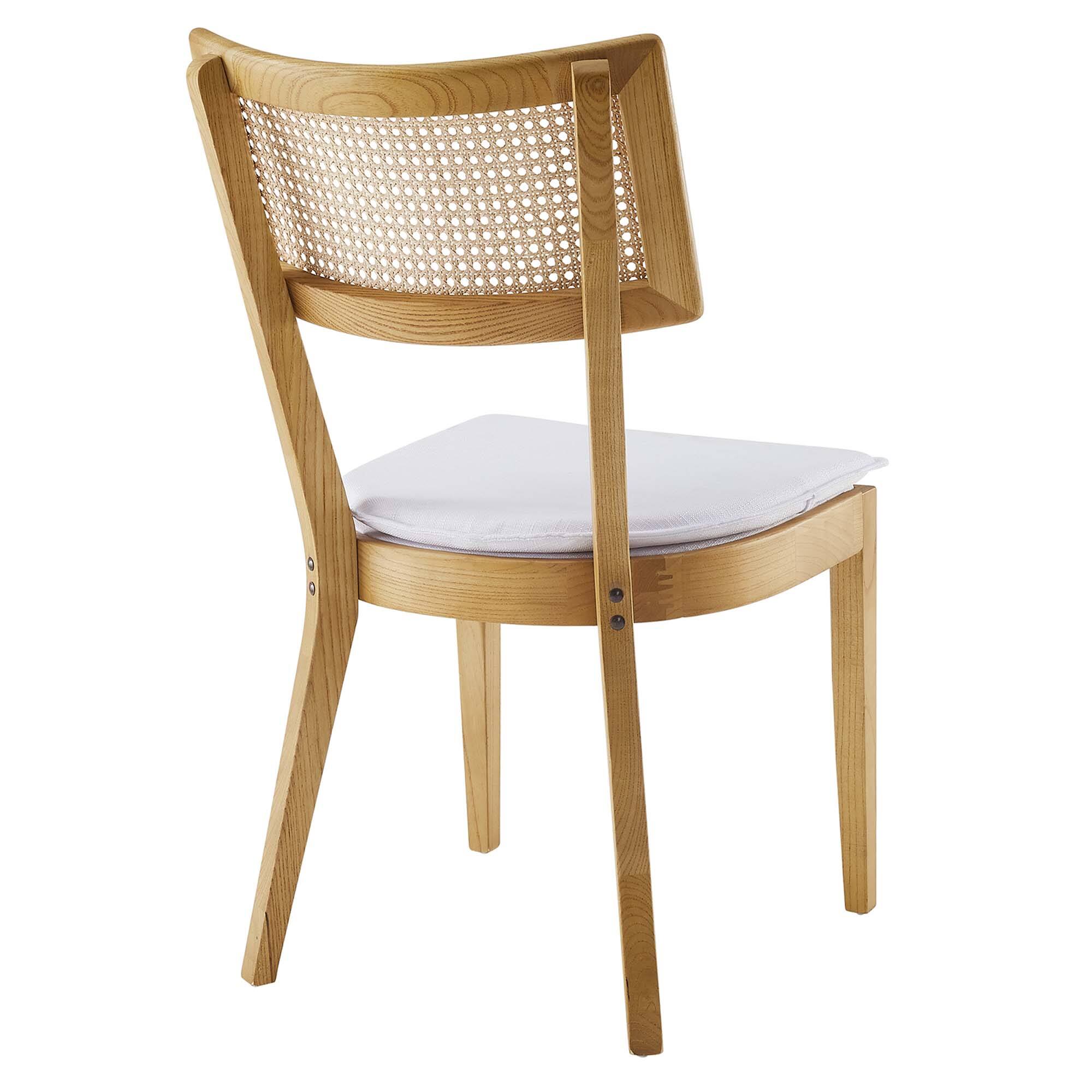Alt View 2. Modway - Caledonia Fabric Upholstered Wood Dining Chair Set of 2 by Modway - White.