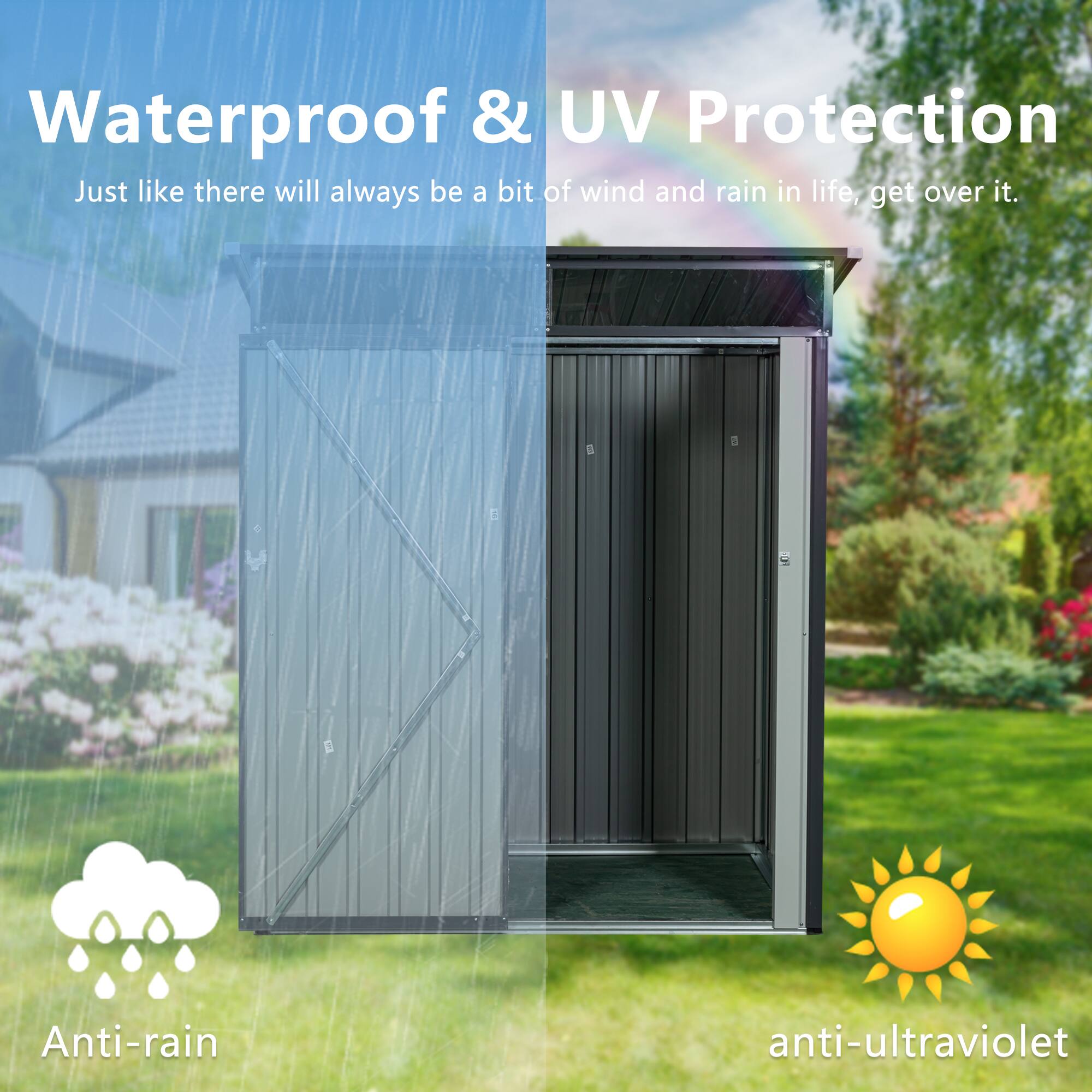 Waterproof & UV Protection

Just like there will always be a bit of wind and rain in life, get over it.

Anti-rain

anti-ultraviolet