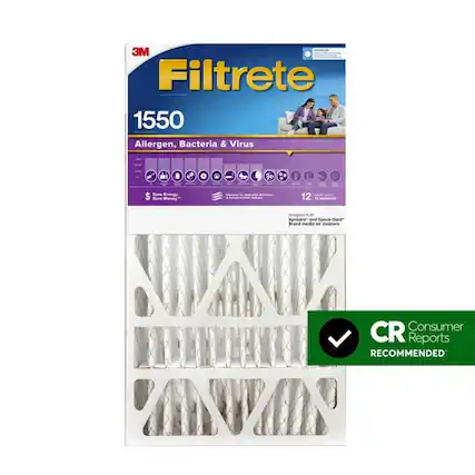 3M Filtrete 1550 Allergen, Bacteria & Virus - Save Energy $ Save Money! 12 MONTE Designed - Apriaire and Space-Gord Brand media - Cleaners Consumer Reports RECOMMENDED