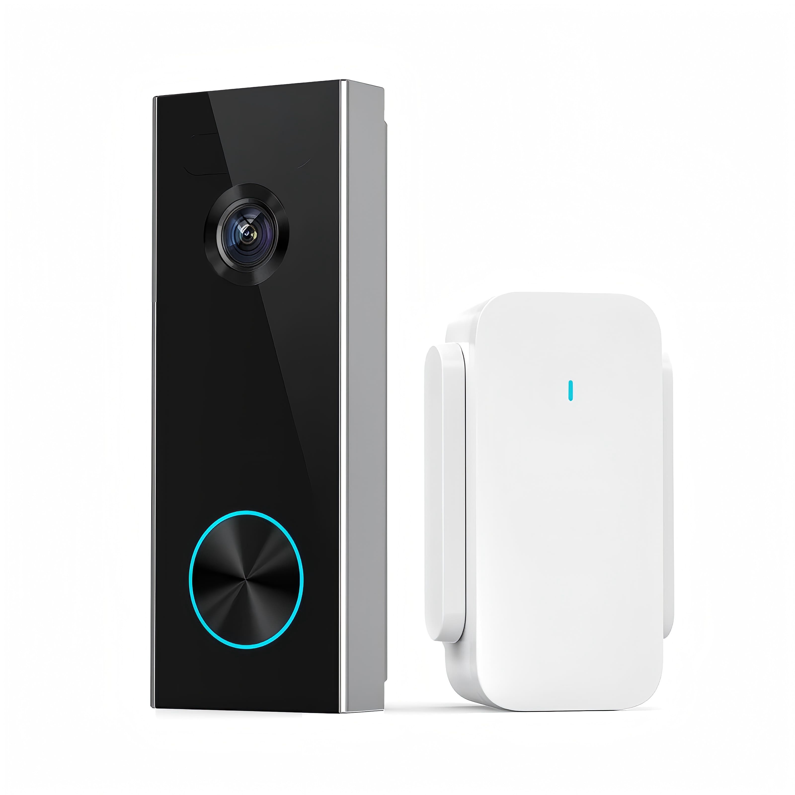 PRIMEPLUS - 3MP WiFi Doorbell 5000 mAh Battery Wireless Video Intercom AI Human Detection 2-way Audio Smart Door Bell Support Alexa - Black