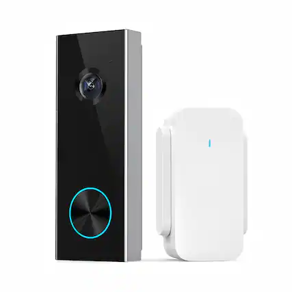 Front. PRIMEPLUS - 3MP WiFi Doorbell 5000 mAh Battery Wireless Video Intercom AI Human Detection 2-way Audio Smart Door Bell Support Alexa - Black.