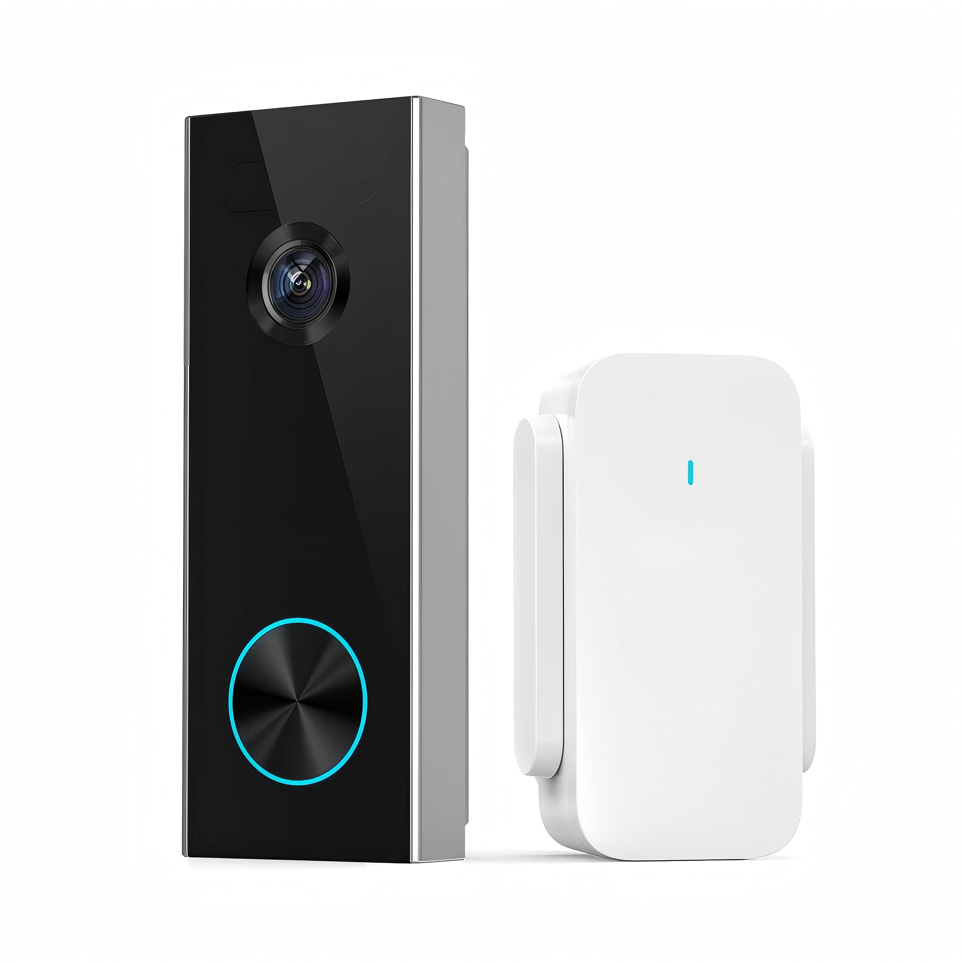 Front. PRIMEPLUS - 3MP WiFi Doorbell 5000 mAh Battery Wireless Video Intercom AI Human Detection 2-way Audio Smart Door Bell Support Alexa - Black.