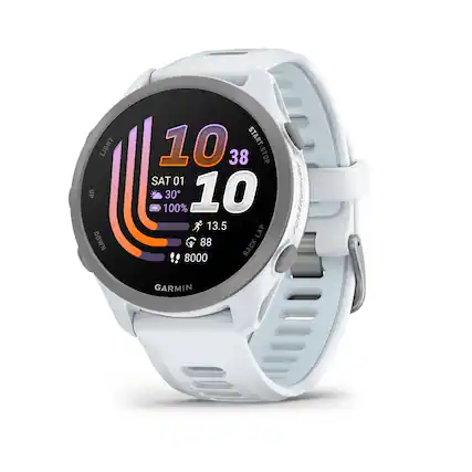 LIGHT UP DOWN 10 38 START-STOP SAT 01 100% 30 10 13.5 LAP 8000 88 BACK-LAP FORERUNNER GARMIN