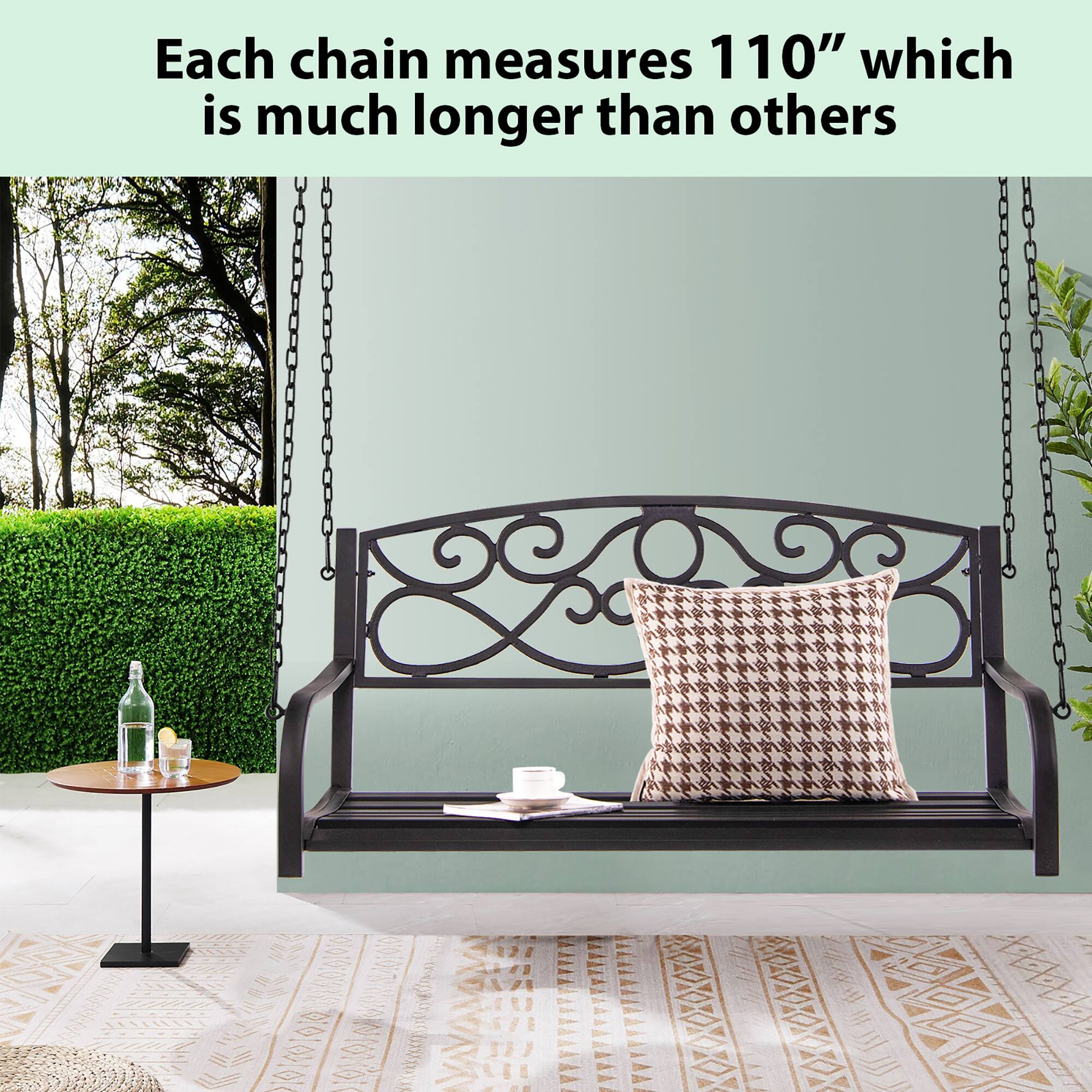 Each chain measures 110" which is much longer than others