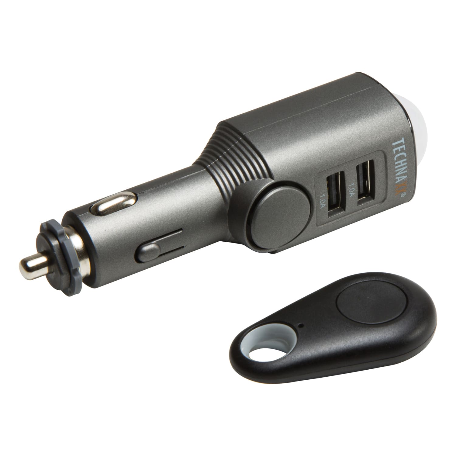 TECHNAXX - 4868 Tx-100 Rechargeable Universal Mobile And Auto Alarm With Remote - Black