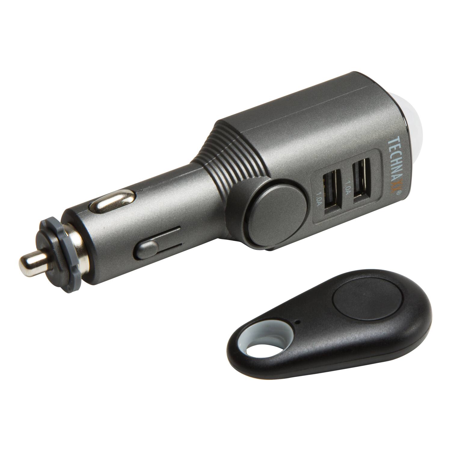 TECHNAXX - 4868 Tx-100 Rechargeable Universal Mobile And Auto Alarm With Remote - Black