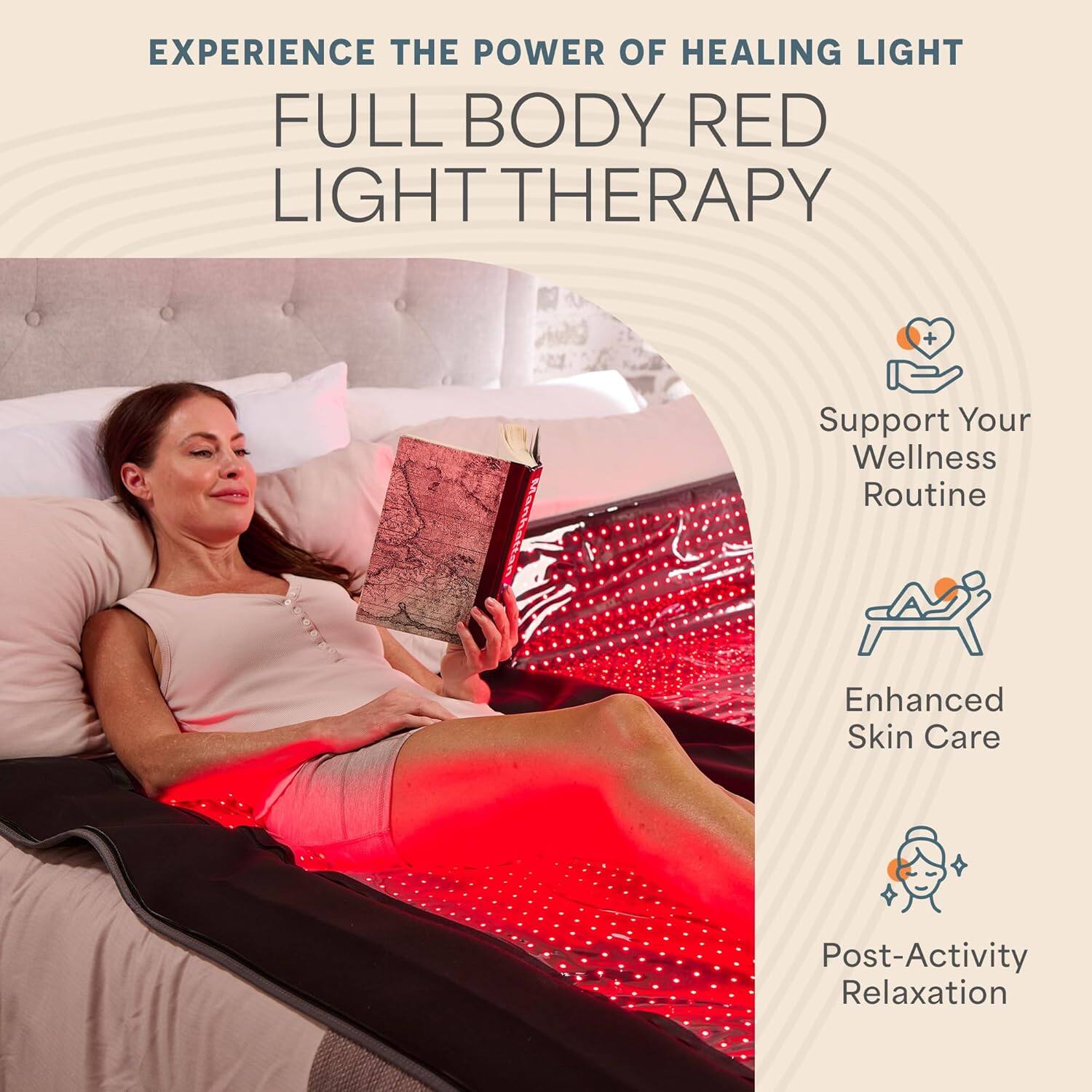 EXPERIENCE THE POWER OF HEALING LIGHT  
FULL BODY RED LIGHT THERAPY  

- Support Your Wellness Routine  
- Enhanced Skin Care  
- Post-Activity Relaxation