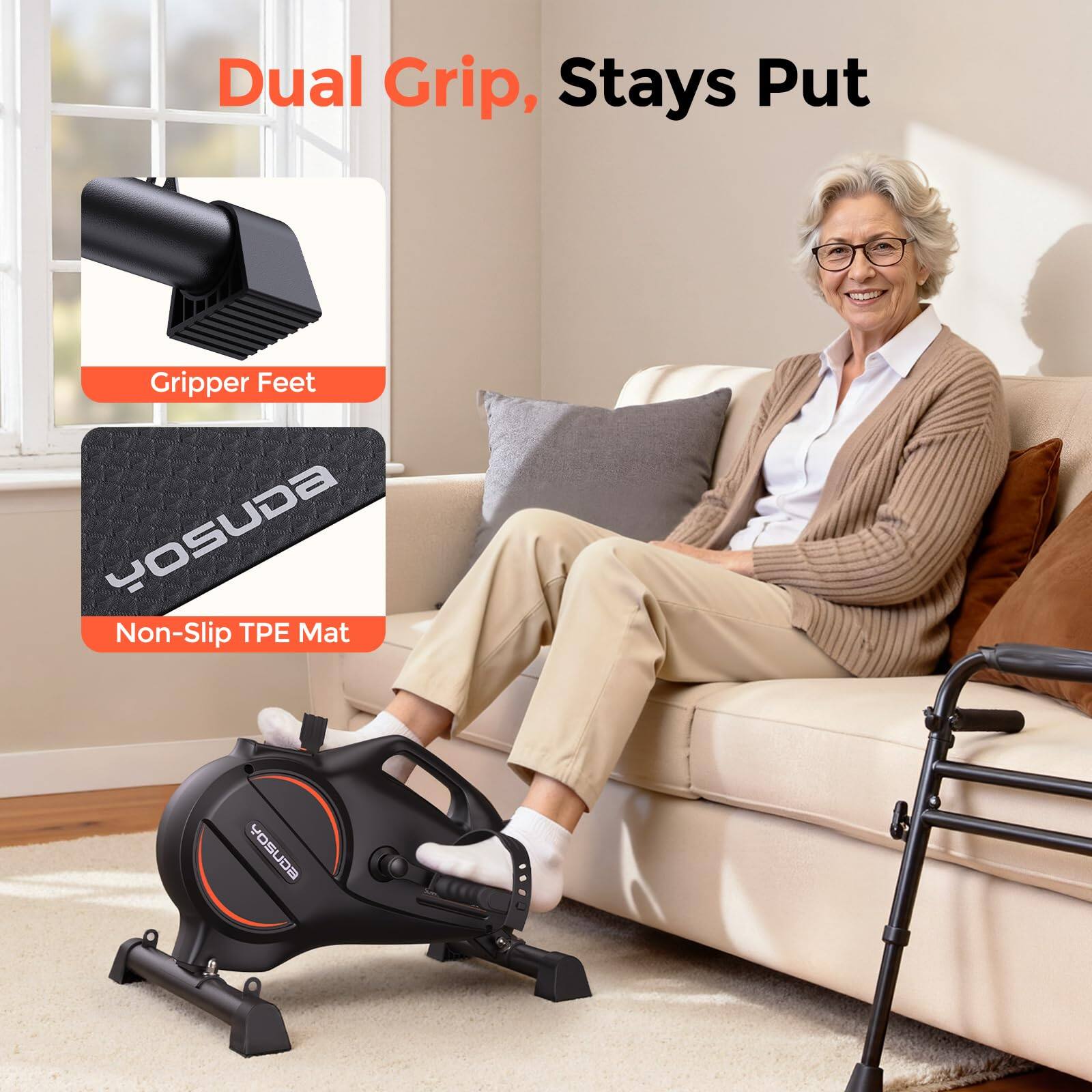 Dual Grip, Stays Put  
Gripper Feet  
Non-Slip TPE Mat  
YOSUDA
