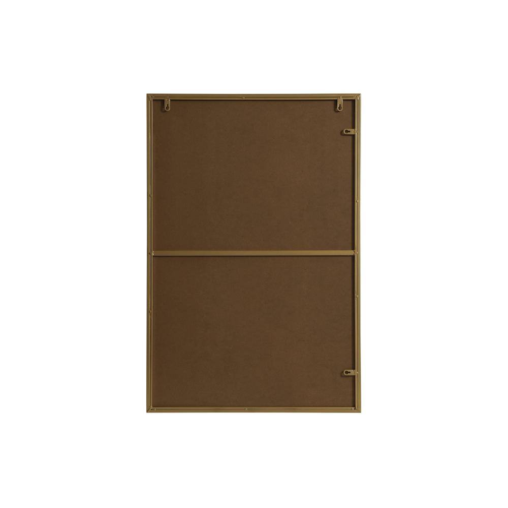 Angle. Elegant Decor - Metal Frame Rectangle Mirror 24x36 Inch in Brass - Brass.