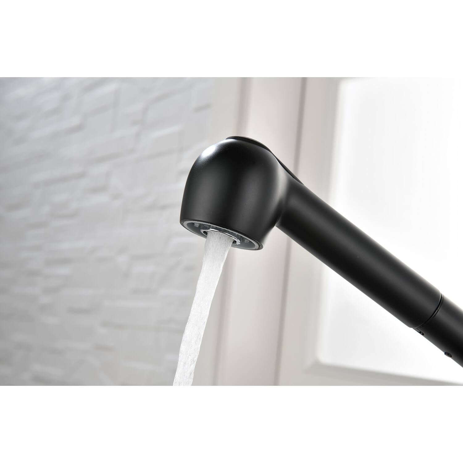Alt View 8. Siljoy - Single Handle Kitchen Sink Faucet with Pull Out Sprayer - Matte Black.