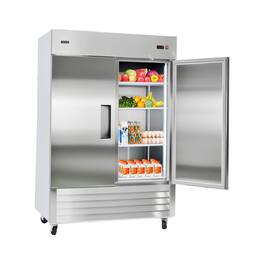 VEVOR - Commercial Reach-In Refrigerator 54" W, 44 Cu.Ft Stainless Steel Upright Refrigerator with Double Doors, Auto-Defrost - Stainless steel color