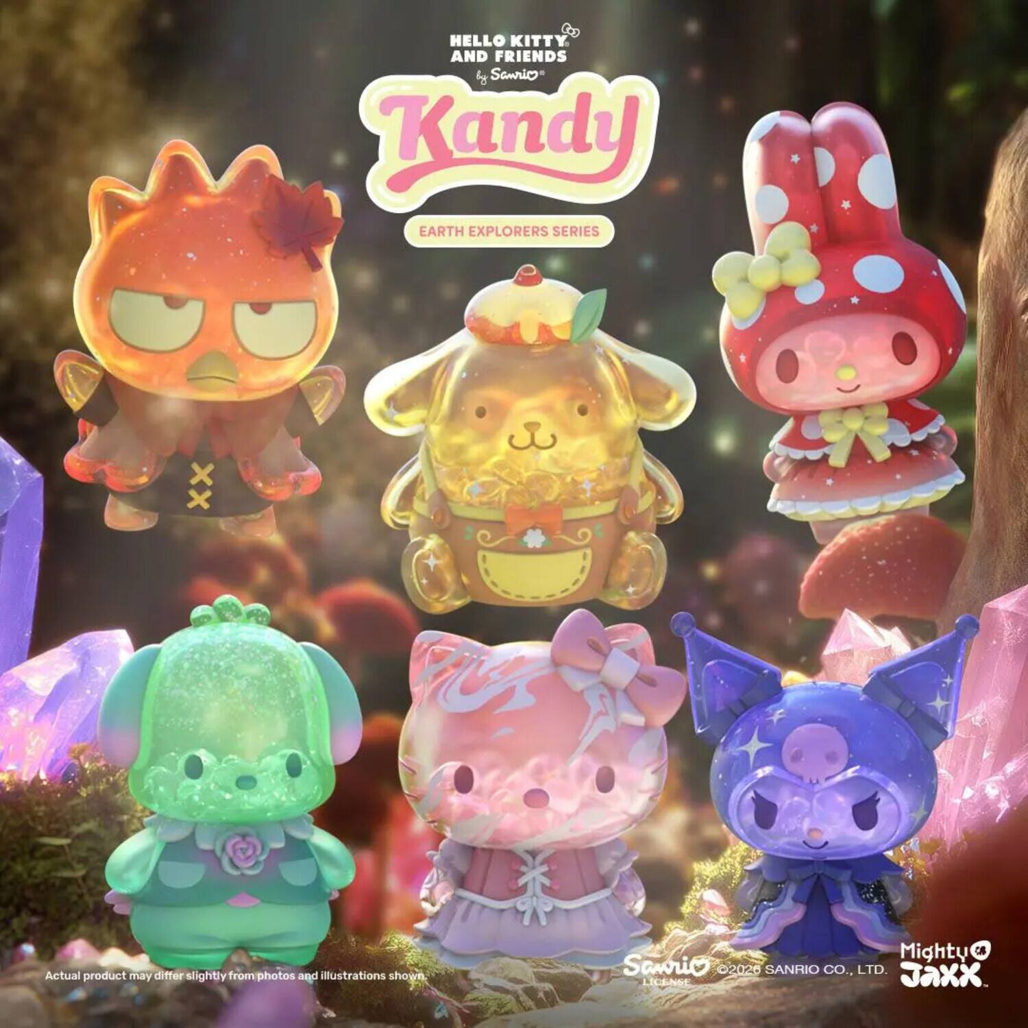 HELLO KITTY AND FRIENDS  
by Sanrio  
Kandy  
EARTH EXPLORERS SERIES  

Actual product may differ slightly from photos and illustrations shown  

©2020 SANRIO CO., LTD.  
Jaxx LICENSE