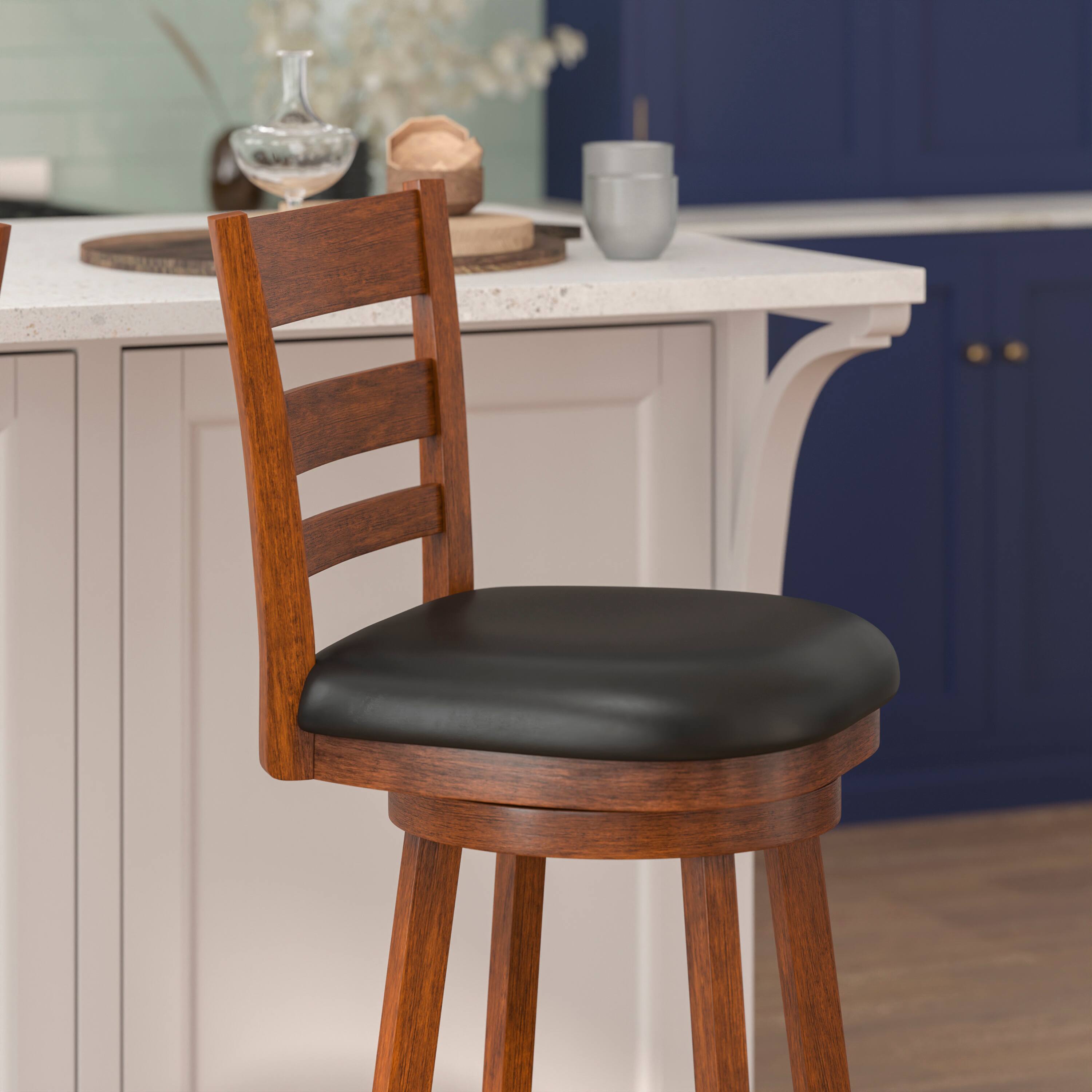 Flash Furniture Zerrick Commercial Grade Wood Classic Ladderback Swivel ...