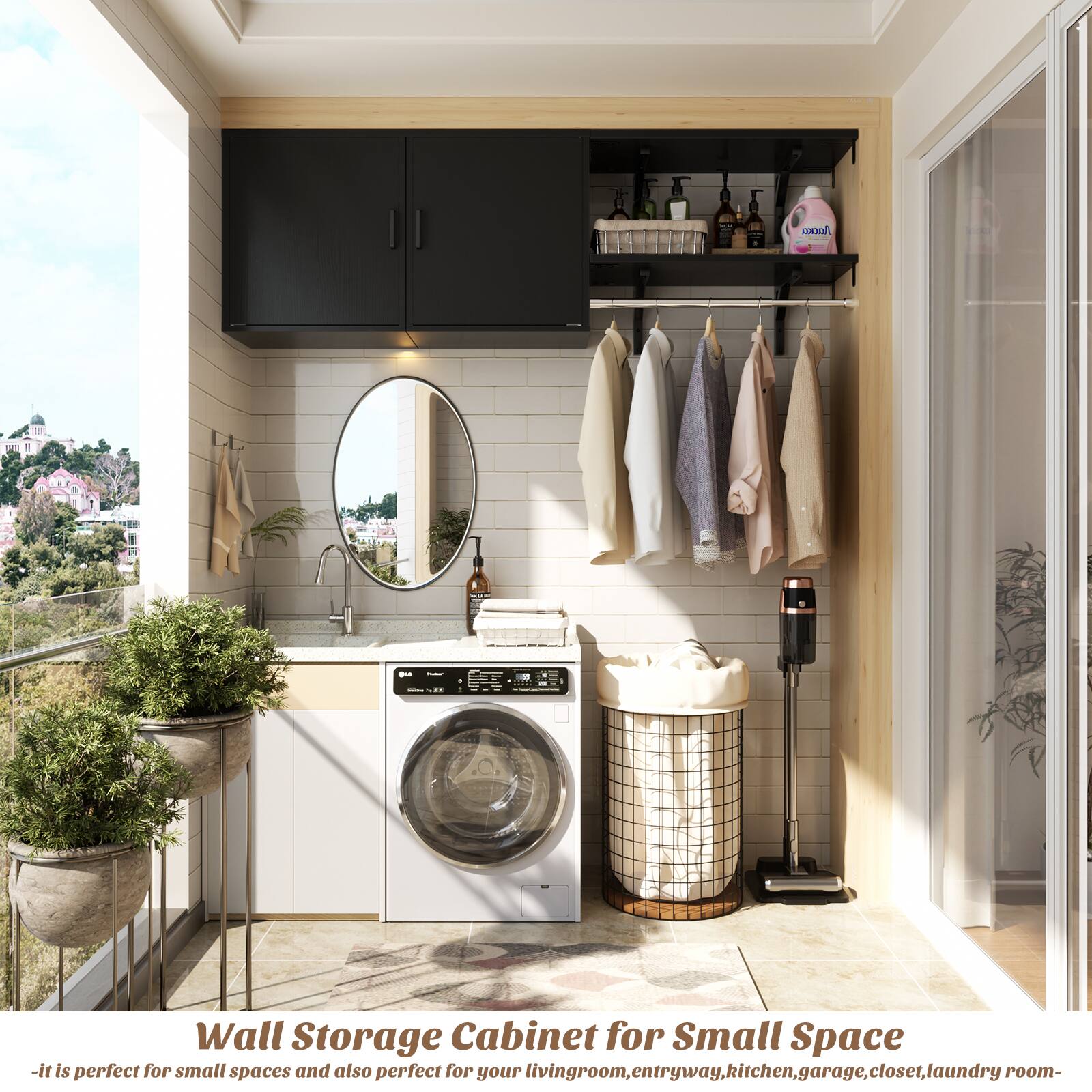 Wall Storage Cabinet for Small Space  
- it is perfect for small spaces and also perfect for your living room, entryway, kitchen, garage, closet, laundry room.