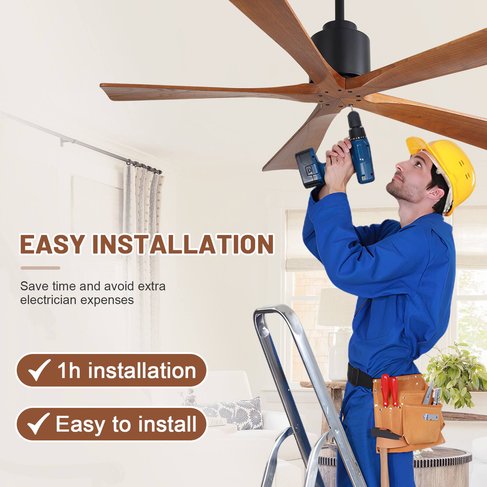 EASY INSTALLATION  
Save time and avoid extra electrician expenses  
1h installation  
Easy to install