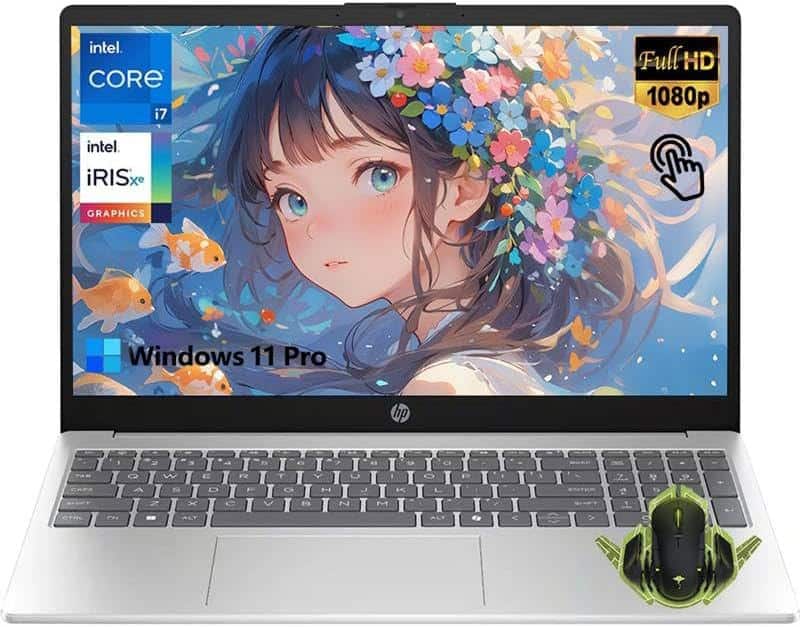 HP - 15.6" Touchscreen i7 Laptop for Business & Student, Intel 10-Core i7-1355U (Up to 5Ghz) 16GB RAM 1TB SSD - Natural Silver