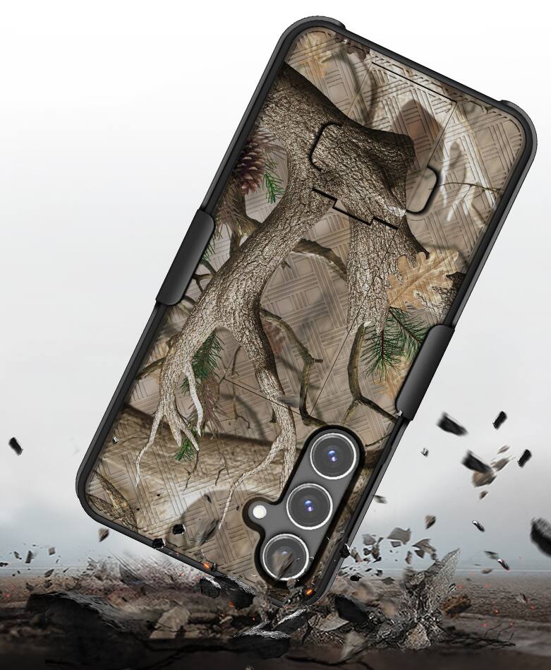 Alt View 5. Nakedcellphone - Combo for Samsung Galaxy S23 FE (2023) - Slim Case and Belt Clip Holster - Camo.