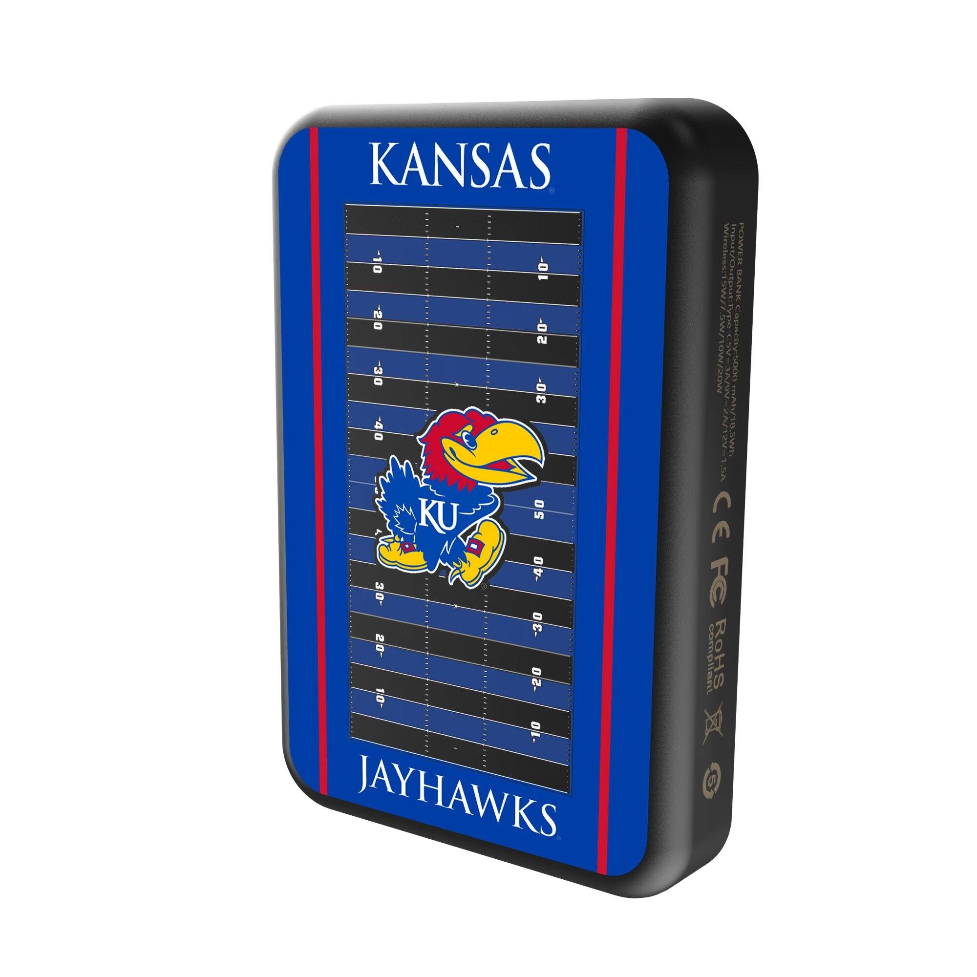 KANSAS  
DI- | 02 20 DE- 30- : KU 50 -40 DE -30 DS -50 10 01- JAYHAWKS PEVWER wireloss/12w/7 pazlgakn BANK  
Lapartty ww/o/20N d-cn MA OOUS mAN18.Swn euhun MINE SAi - A CE FC complient RoHS X