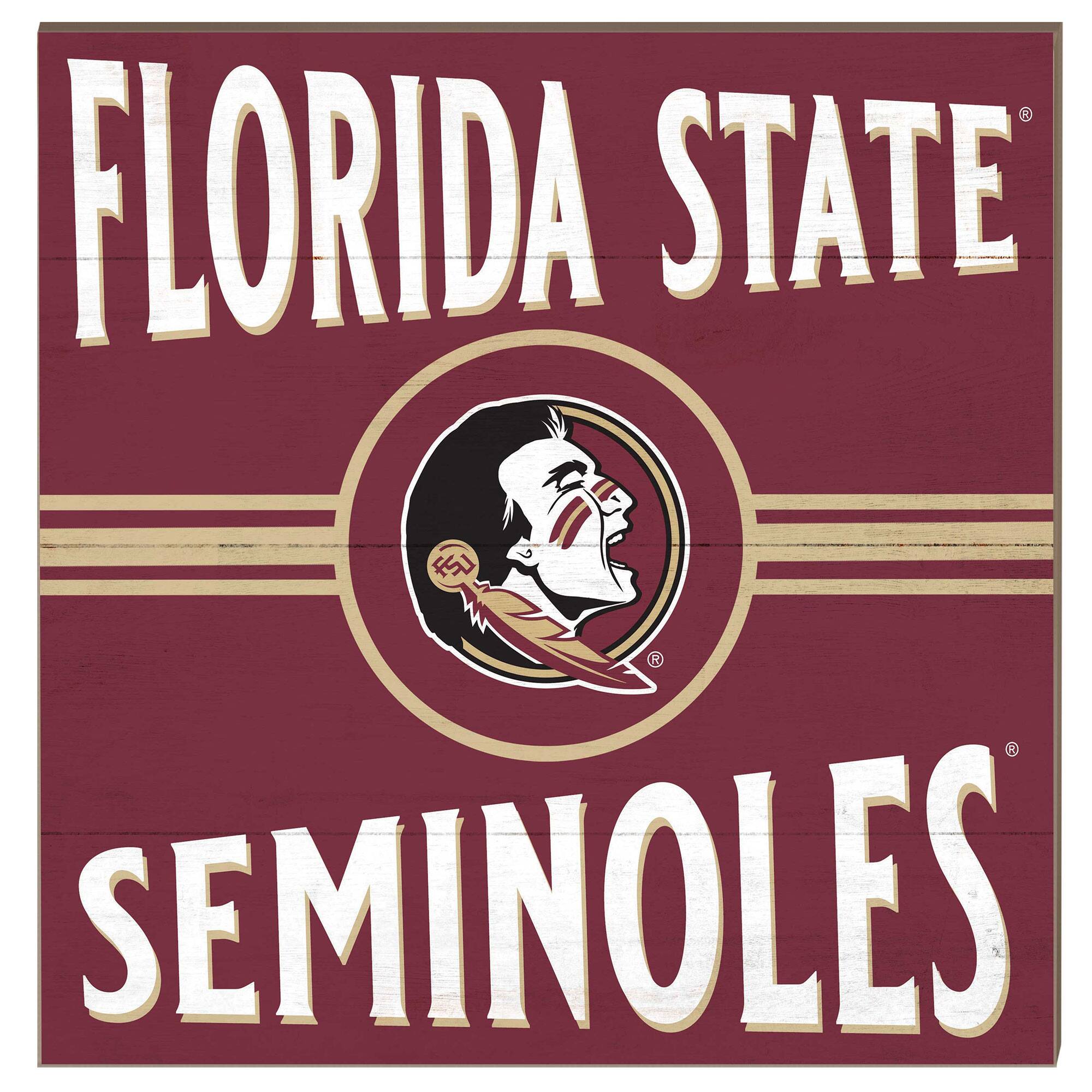 Florida State Seminoles 10'' x 10'' Retro Team Sign