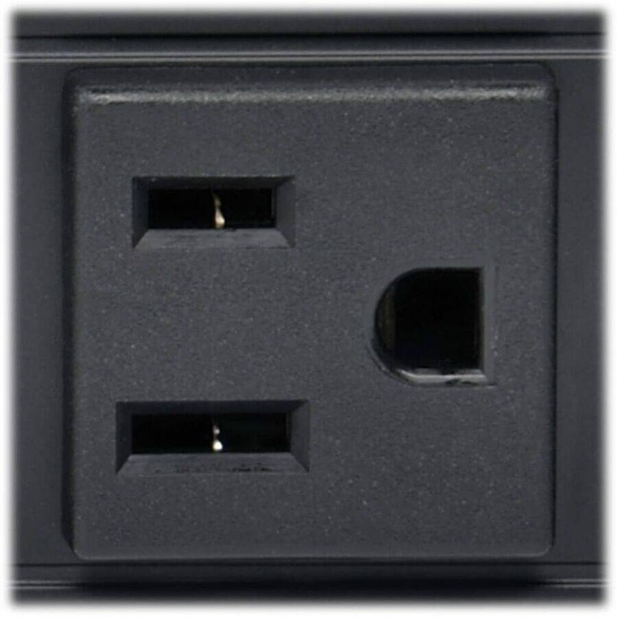 Alt View 2. Tripp Lite - Tripp Lite by Eaton PDU 1.5kW Single-Phase Local Metered PDU 100-127V Outlets (14 5-15R) 5-15P 15 ft. (4.57 m) Cord 0U - Black.