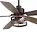 Left. Breezary - 52'' Walnut Wood Indoor Ceiling Fan with Two-Tier Iron-Ring Lantern Shade, Timer, DC Motor, Remote & 6″ Downrod - Matte Black and Brown.