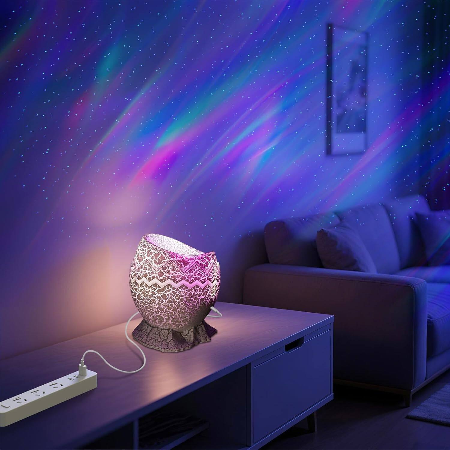 Alt View 2. AENKYO - Star Projector Galaxy Light 4 in 1 Star Projector Night Light White Noise Bluetooth Speaker with Remote Control.
