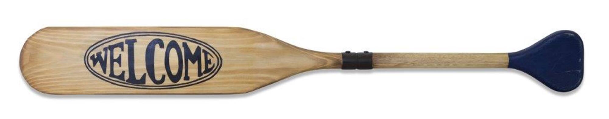 Front. BreeBe - Wooden Oar Welcome Sign 35.5"L - Brown, Black.